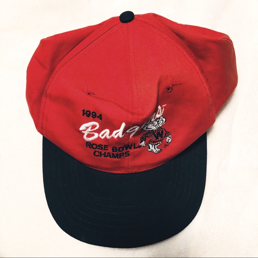 Wisconsin Badger Vintage Hat / Cap Rose Bowl 1994
